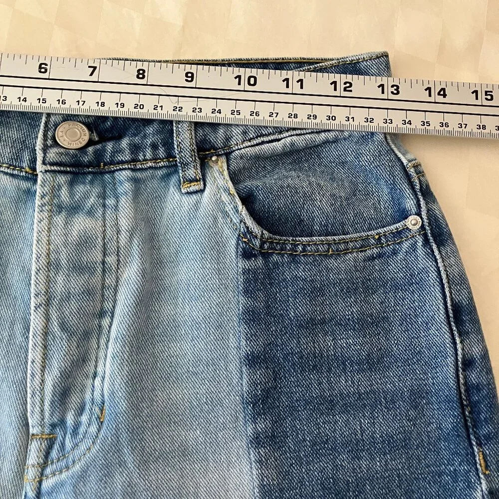 PACSUN Los Angeles High rise straight Blue 2 tones Jeans Size 25 - Picture 9 of 12